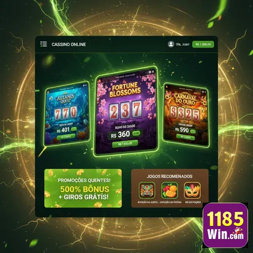Ilustração de Explore os slots e jogos online no 1185win com segurança