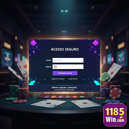 Ilustração de Descubra a plataforma 1185win com segurança e tecnologia avançada